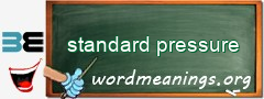 WordMeaning blackboard for standard pressure